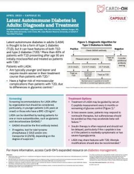 Capsule 31 - Latent Autoimmune Diabetes in Adults: Diagnosis and Treatment