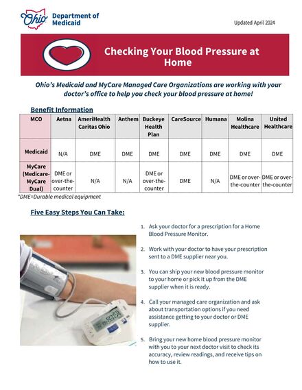Ohio Department of Medicaid: Checking Your Blood Pressure at Home