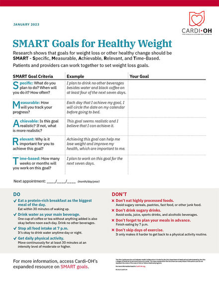 SMART Goals for Healthy Weight