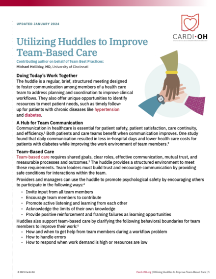 Utilizing Huddles to Improve Team-Based Care